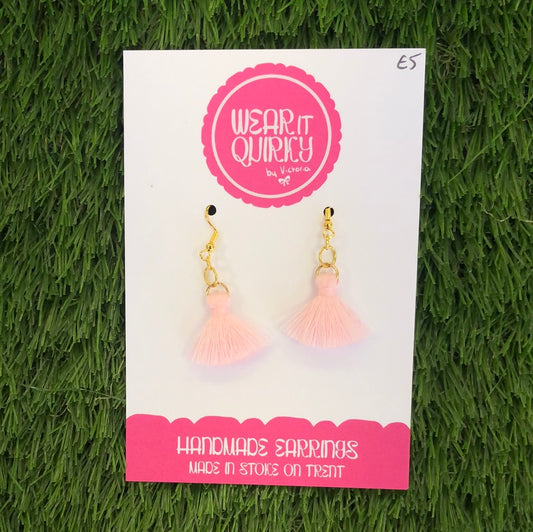 Wear It Quirky £5 Dangle Earrings - Pink Tassel