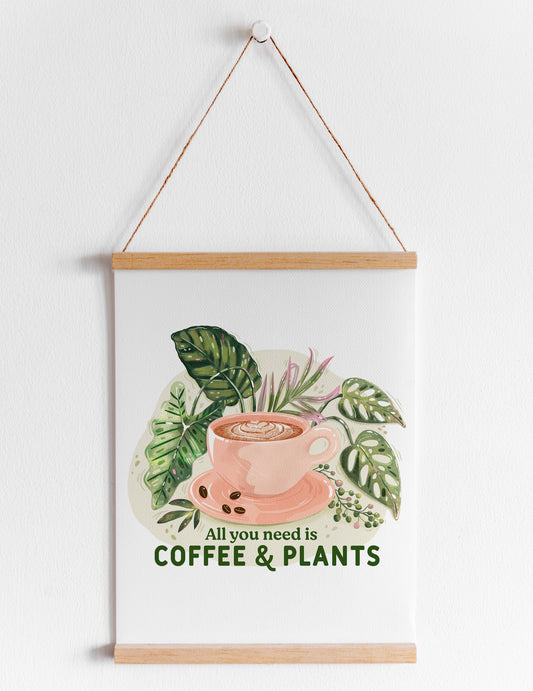 A4 Print - Coffee and Plants by Anna Cheng