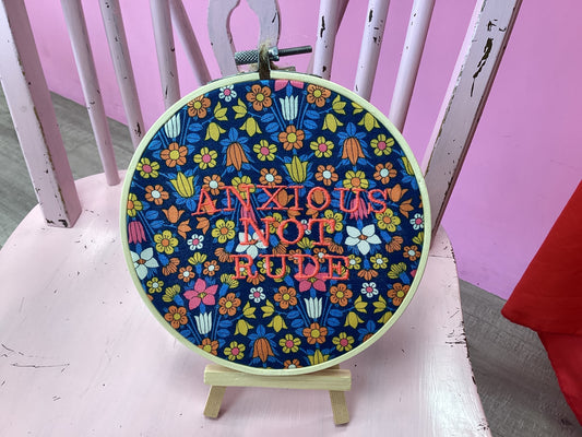 Anxious not rude (blue floral) by Toria Creates