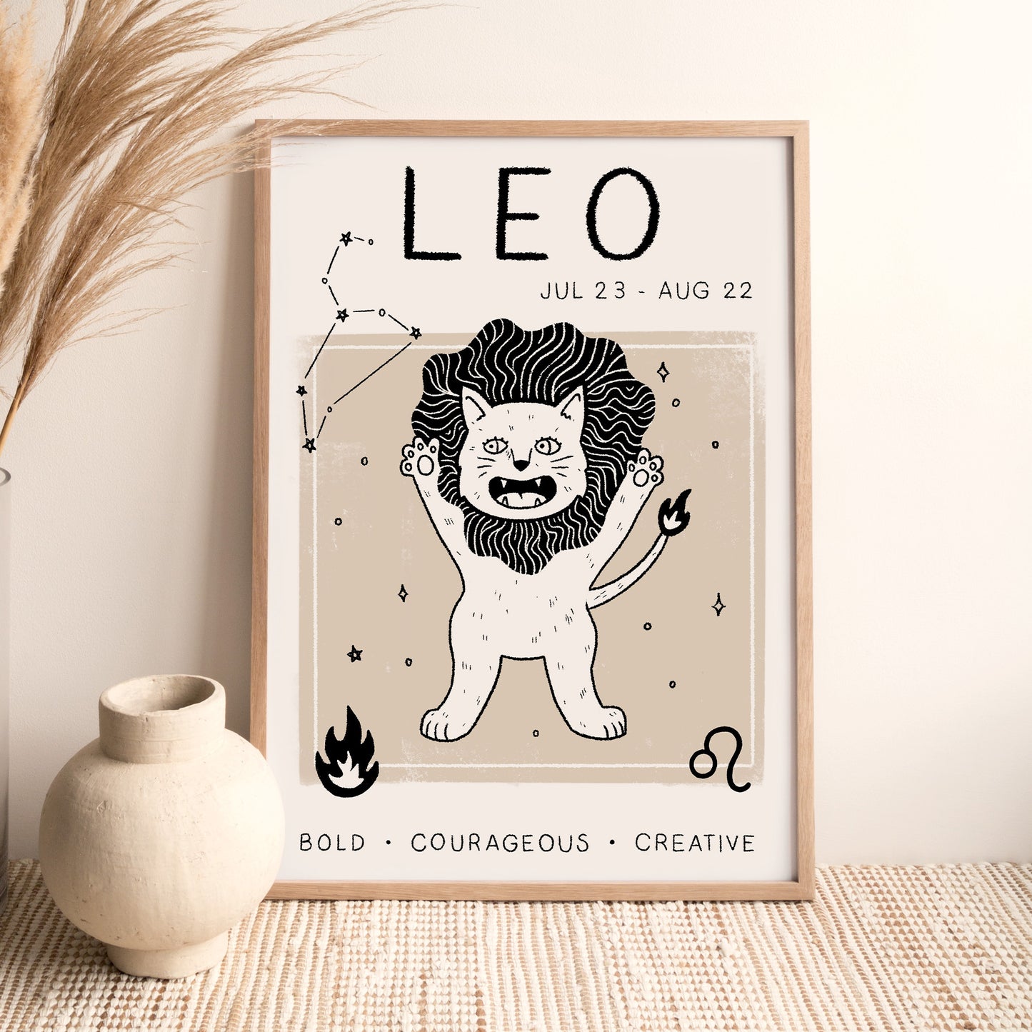 Cat Zodiac A4 Print by Designed by Leanne