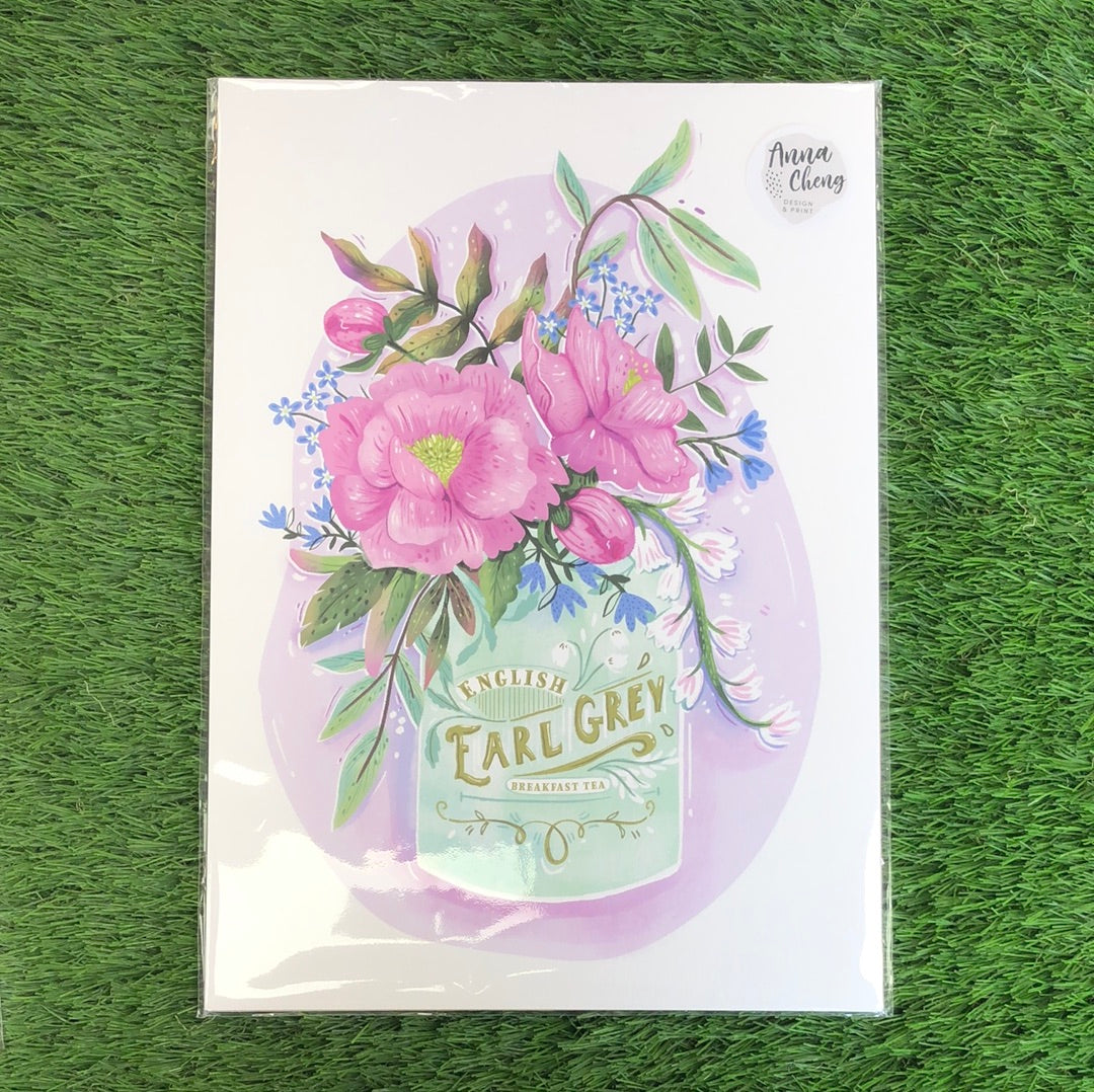 A4 Print - Flowers in Earl Grey by Anna Cheng