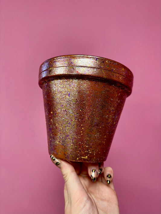 Large Gold Glitter Plant Pot by Itsy Bit Potty