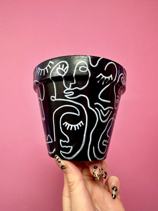 Medium Face Print Print Plant Pot by Itsy Bit Potty