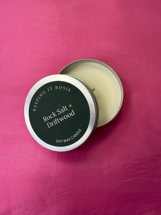 Rock Salt & Driftwood candle by Keeping It Rosie