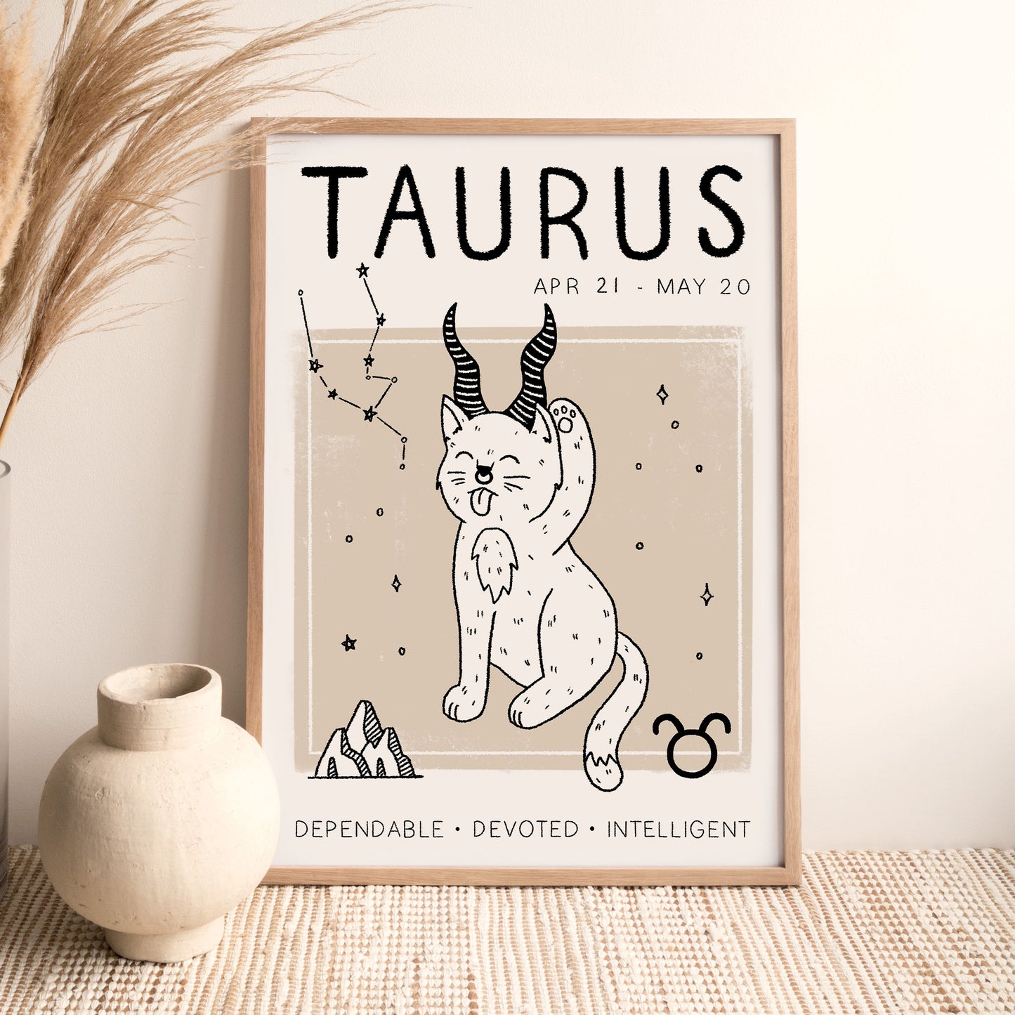 Cat Zodiac A4 Print by Designed by Leanne