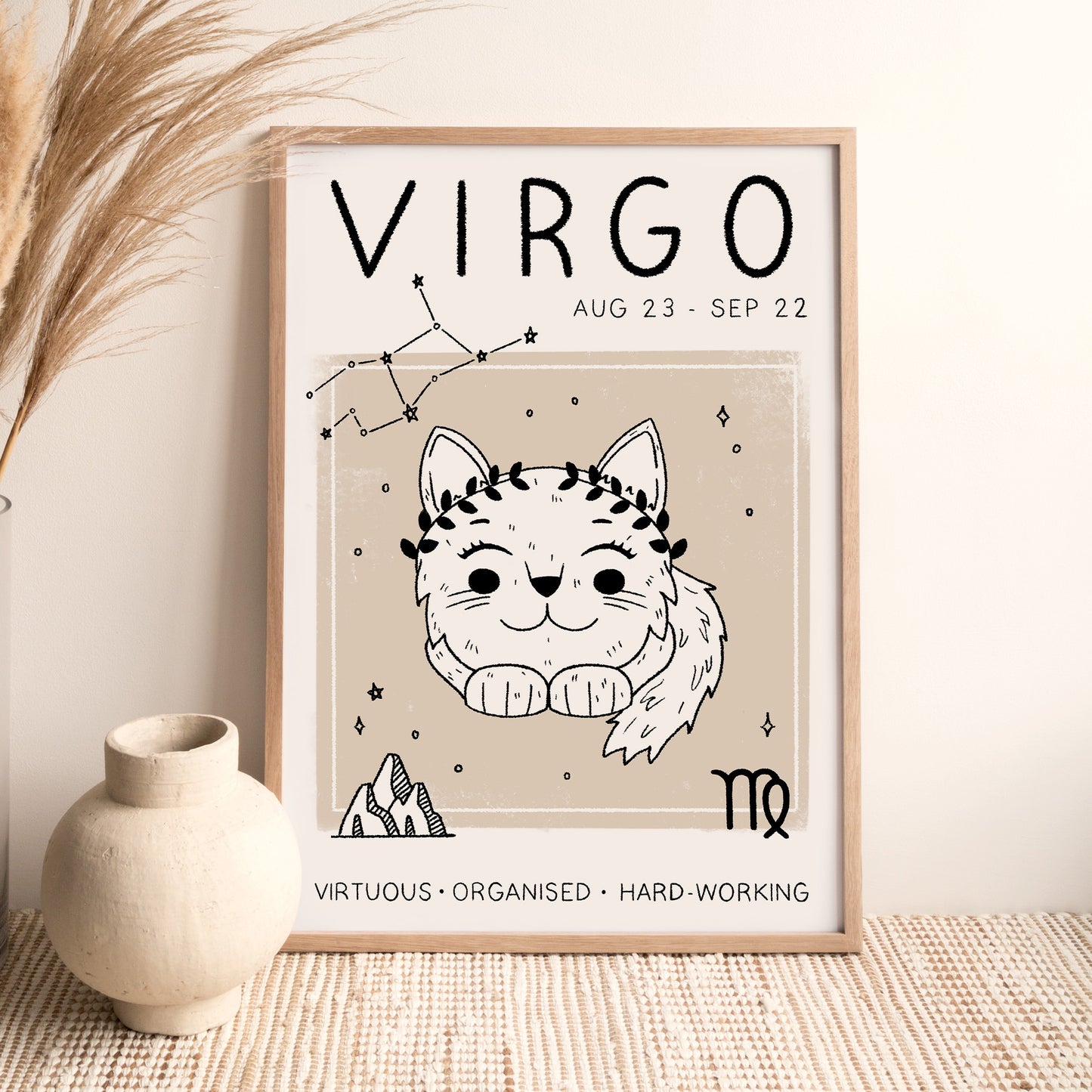 Cat Zodiac A4 Print by Designed by Leanne