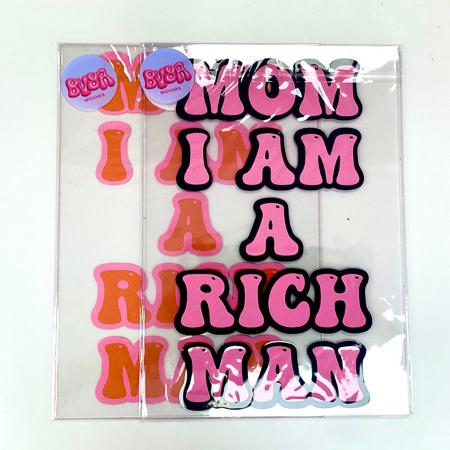 Buba Goods A4 Acrylic Plaque- Mom I Am A Rich Man