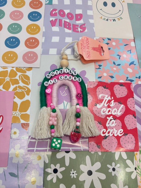 Hotties hit curbs rainbow car charm by Moody Cow Crafts