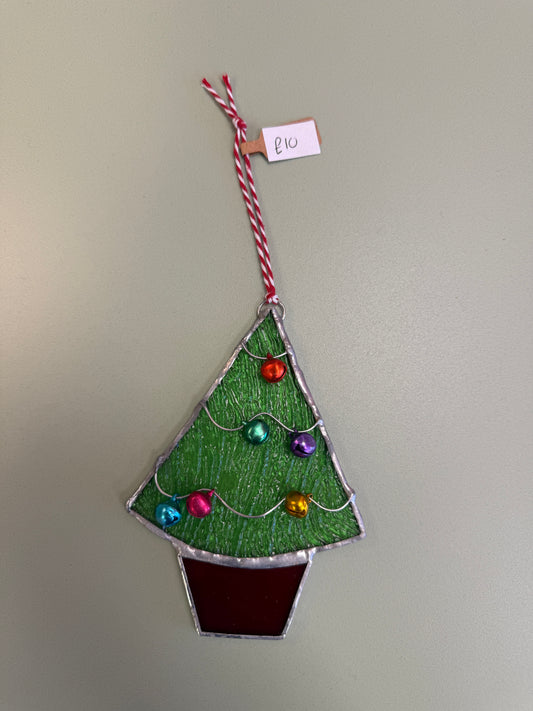 Christmas jingle tree (red) by Sarah Wales Glass