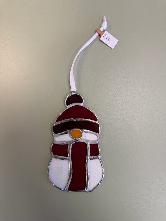 Snowman (red) by Sarah Wales Glass