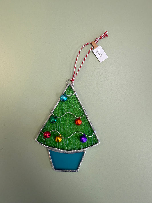 Christmas jingle tree (blue) by Sarah Wales Glass