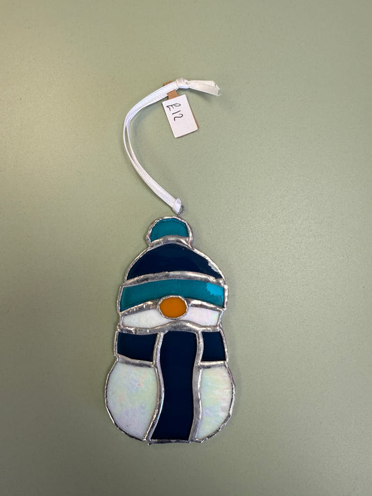 Snowman (blue) by Sarah Wales Glass