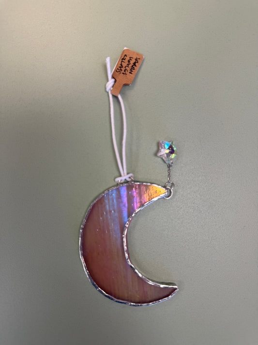Moon (pink) by Sarah Wales Glass
