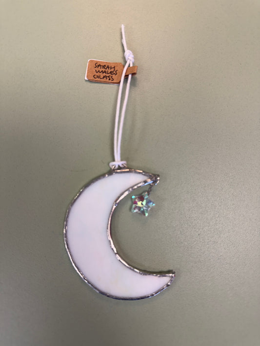 Moon (white) by Sarah Wales Glass