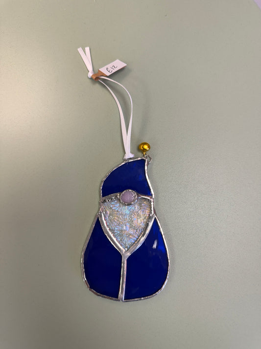 Santa gonks (blue) by Sarah Wales Glass