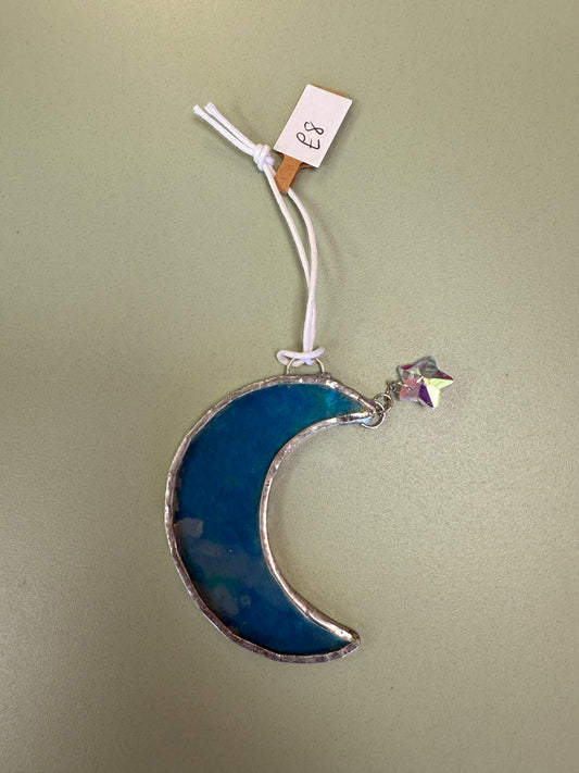 Moon (blue) by Sarah Wales Glass