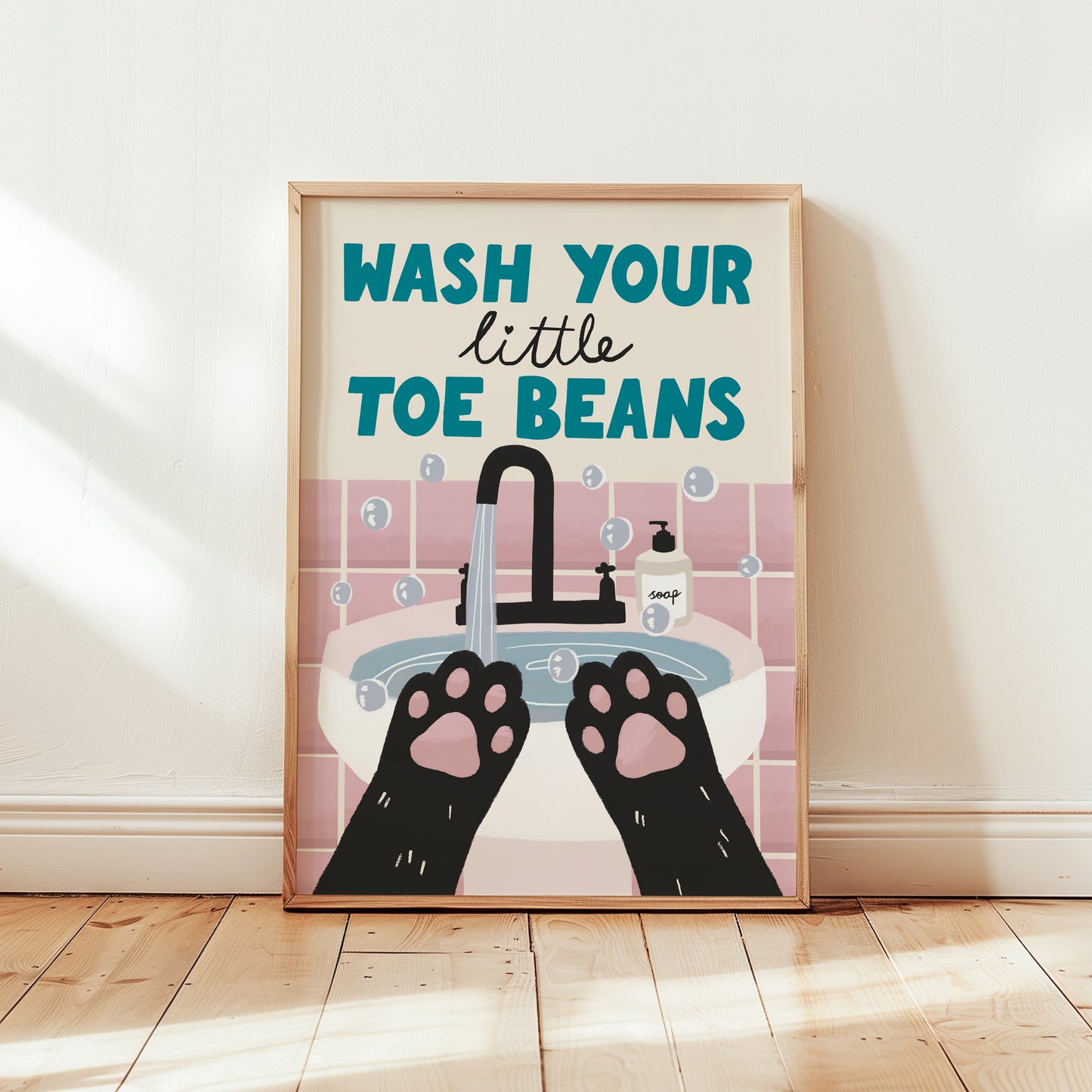 Wash Your Little Toe Beans 5x7 inch Print by Designed by Leanne