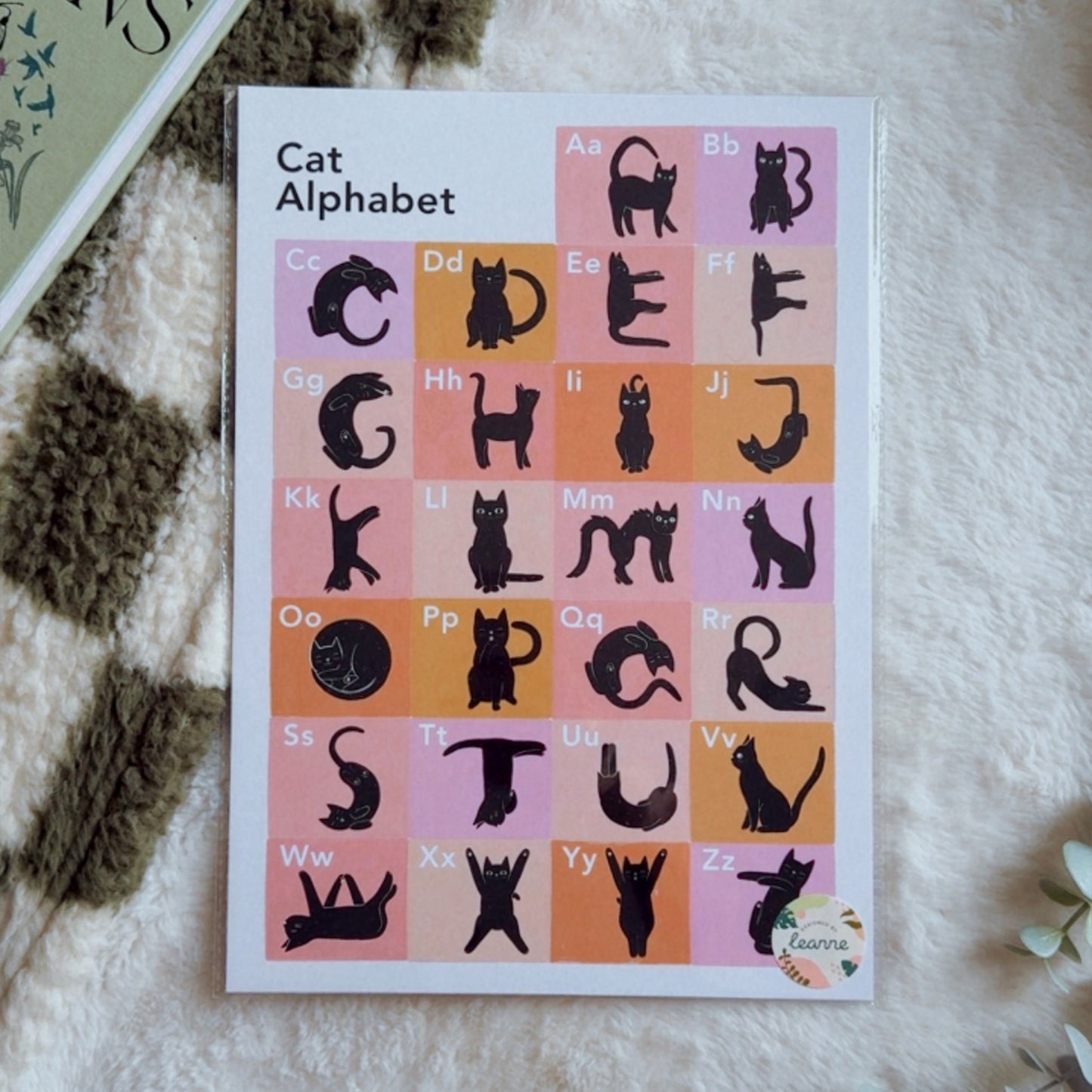 Cat Alphabet 5x7 inch Print by Designed by Leanne