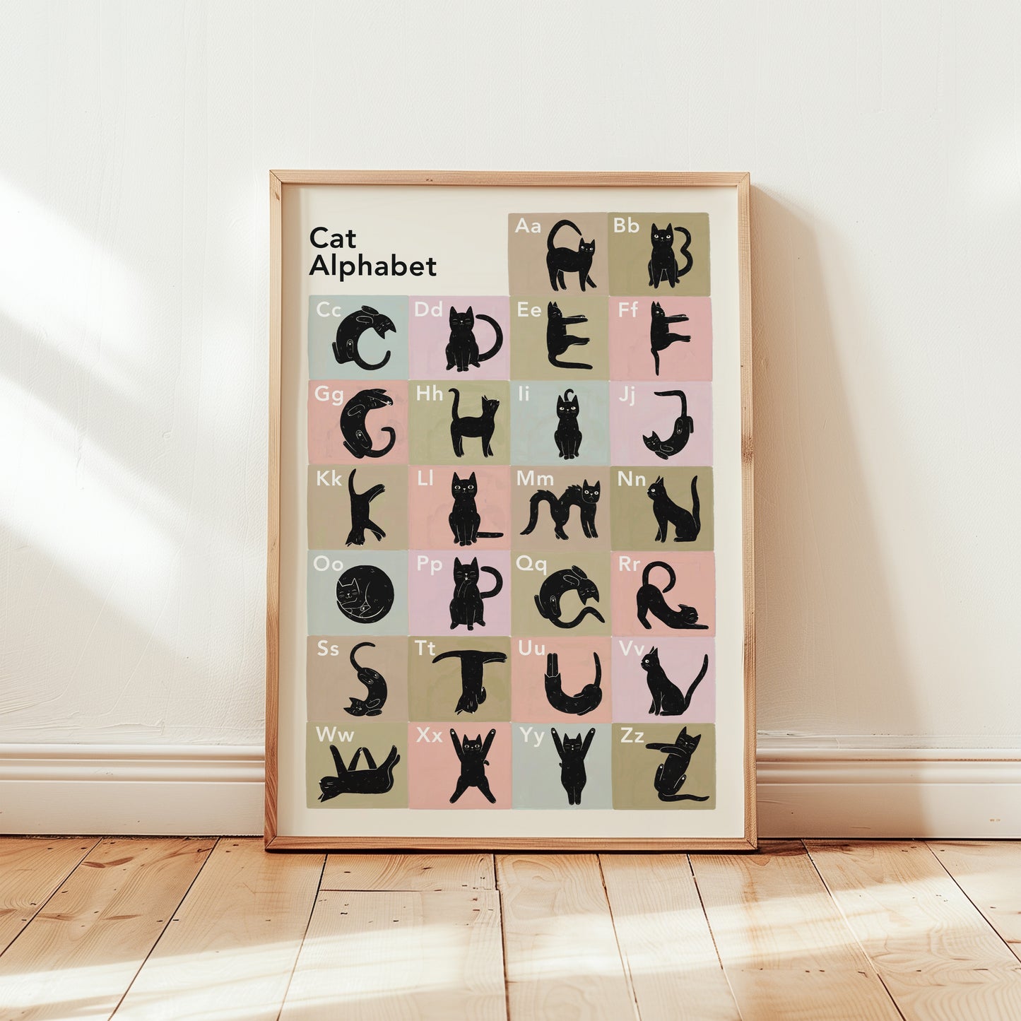 Cat Alphabet 5x7 inch Print by Designed by Leanne