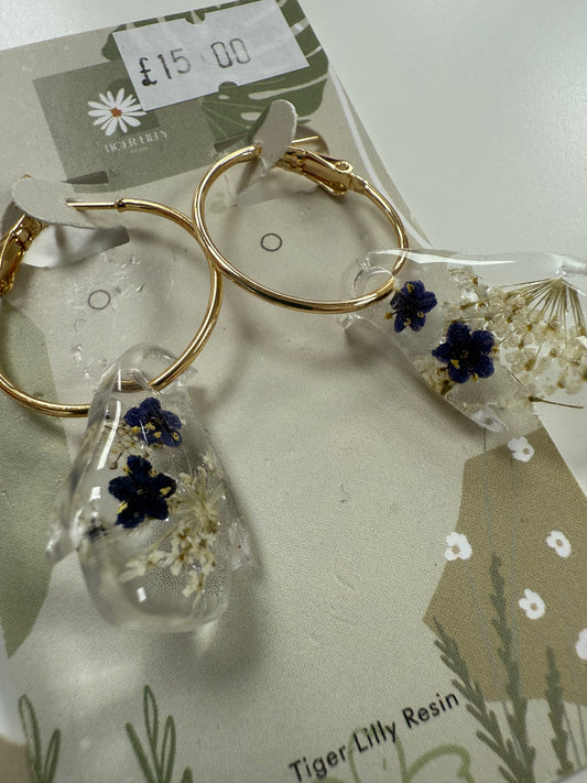 Penguin Hoop Earrings by Tiger Lilly Resin