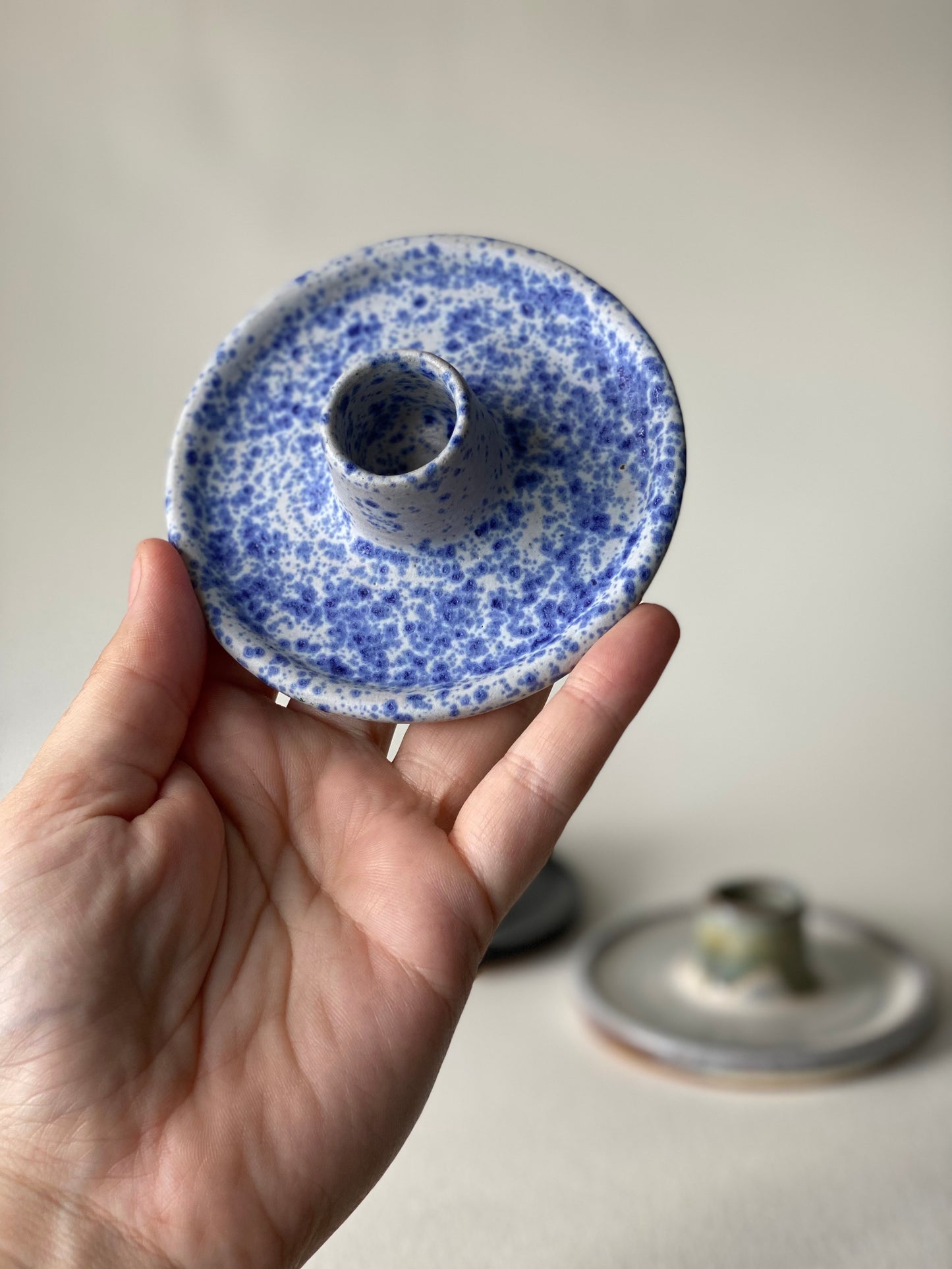 Cerulean Sky Candlestick Holder - by Ceramics in the Annexe
