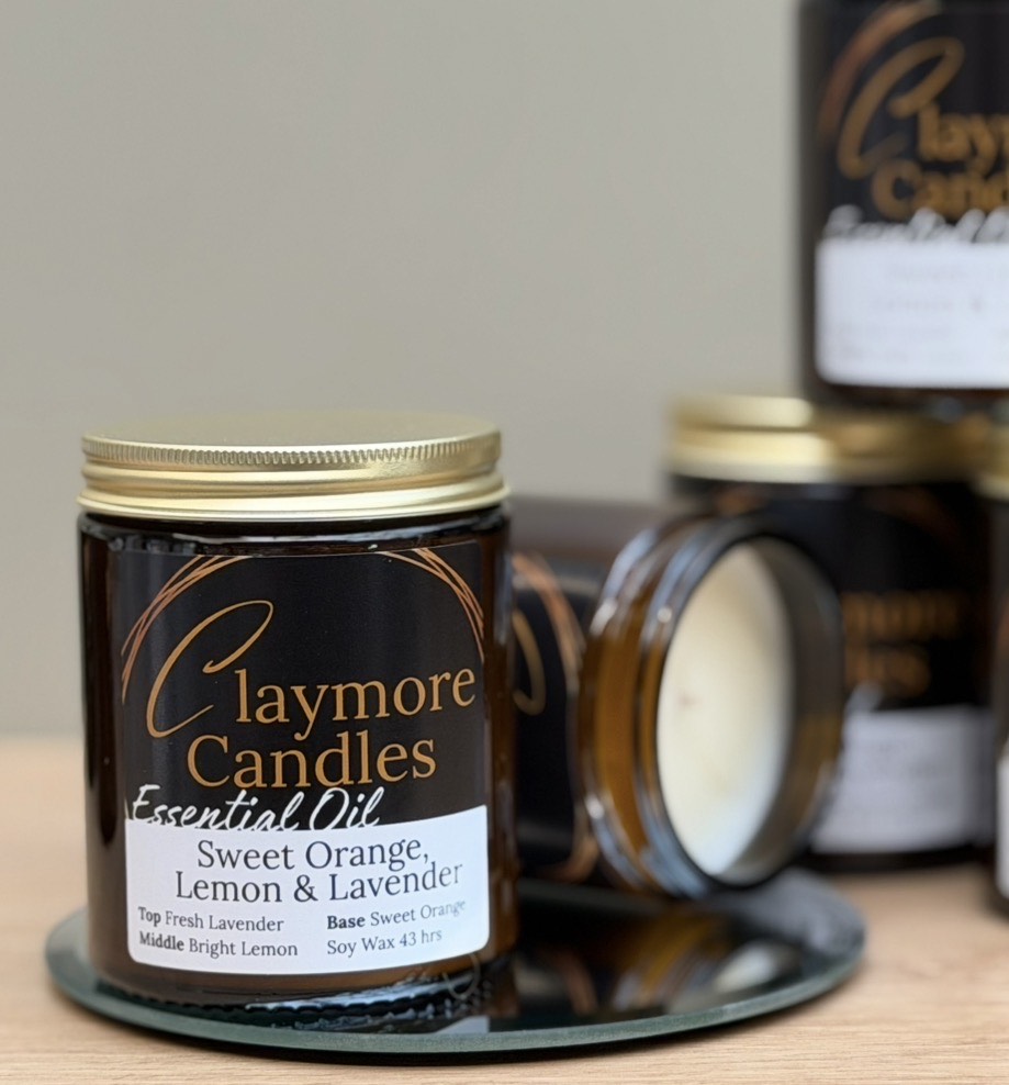 All Natural Sweet Orange, Lemon & Lavender Candle by Claymore Candle. Co