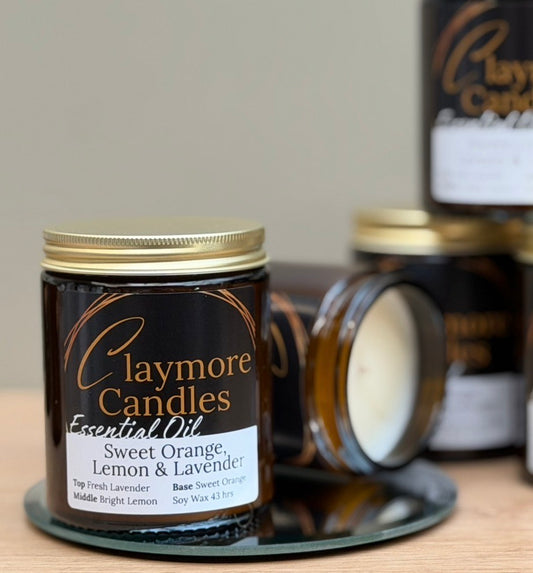 All Natural Sweet Orange, Lemon & Lavender Candle by Claymore Candle. Co
