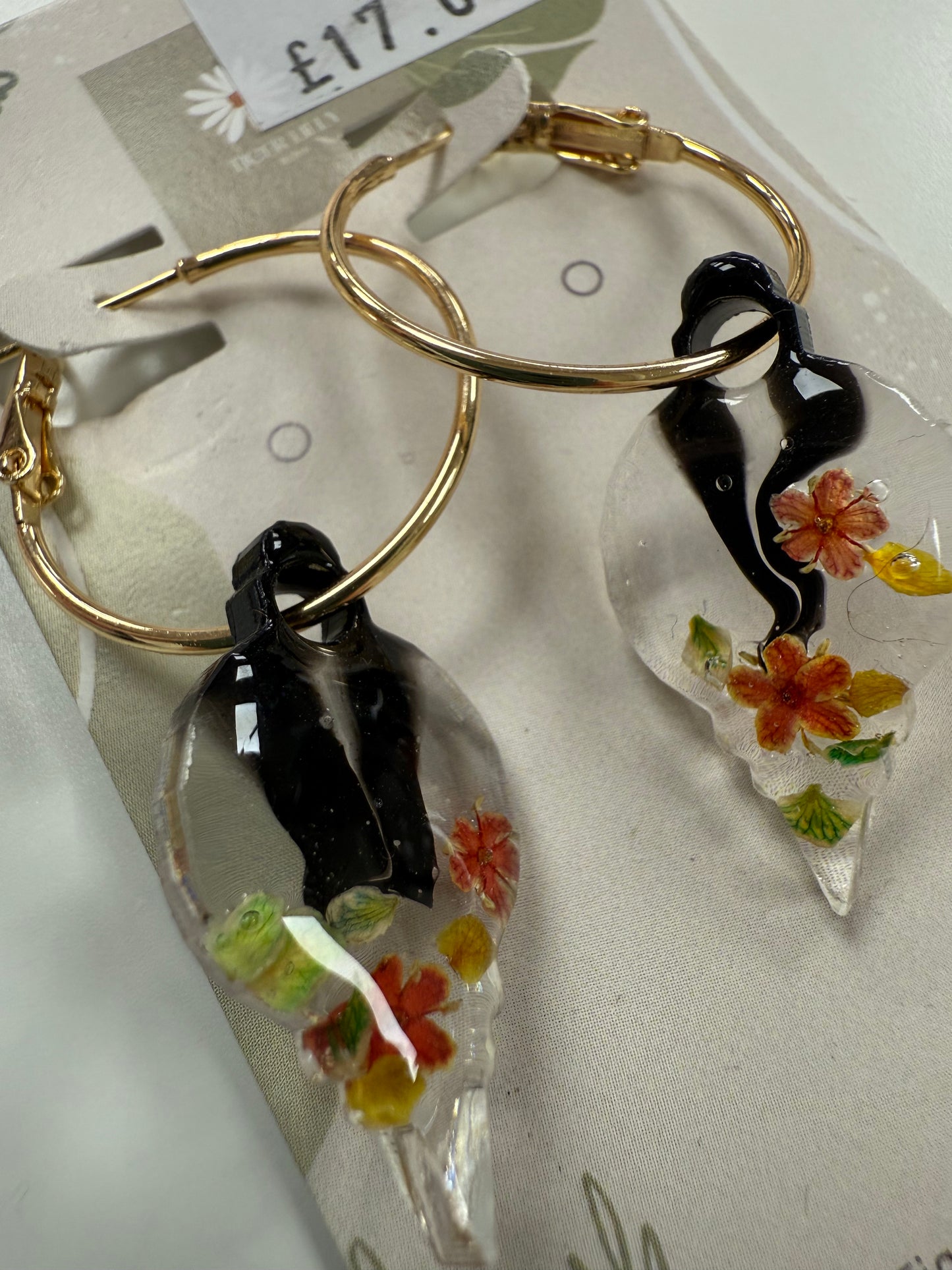 Glitter Bulb Hoop Earrings by Tiger Lilly Resin