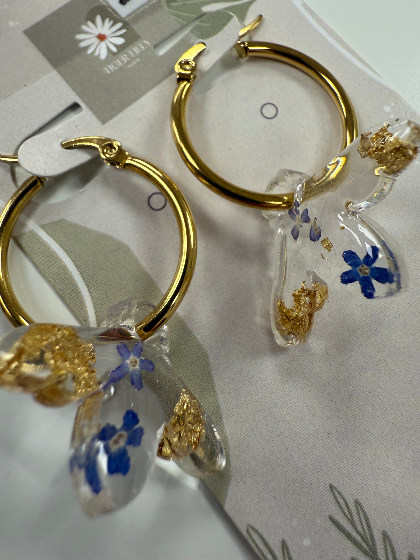 Bumble Bee Floral Earrings by Tiger Lilly Resin