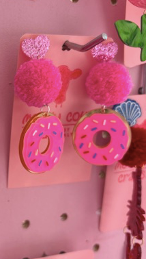 Moody Cow - Donut pompom earings